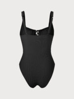 Black Cutout Tie Plus Size One-Piece Swimsuit - Image 8