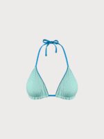 Blue Reversible Halter Triangle Bikini Top - Image 7
