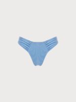 Blue Ruched Low Waisted Bikini Bottom - Image 8
