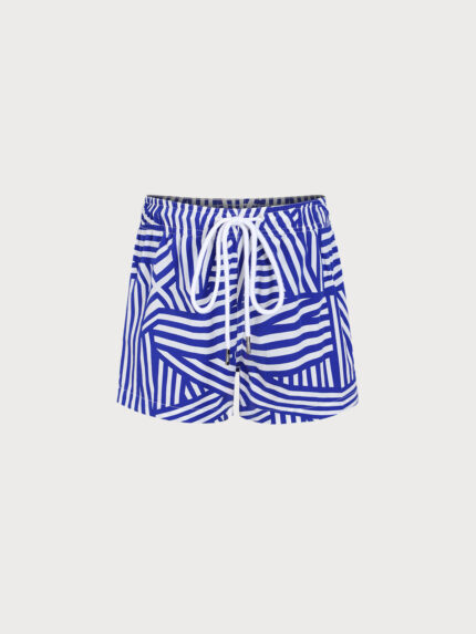 Boys' Navy Geometric Swim Shorts