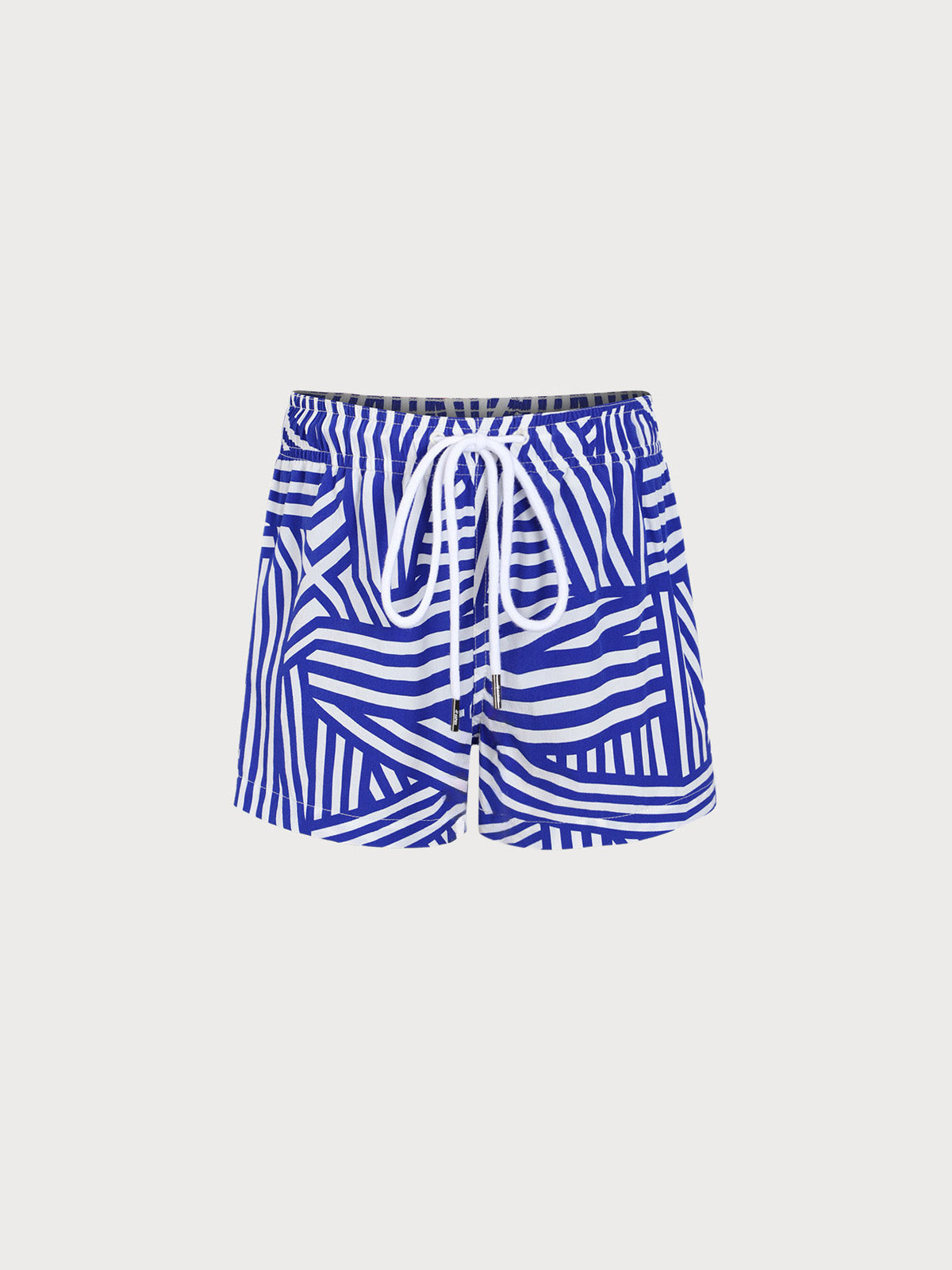 boys_-woven-nail-spandex-swim-shorts-sustainable-boys_clothing-zmeck9 Boys' Navy Geometric Swim Shorts - Image 1