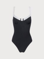 Contrast Trim Knotted One-Piece Swimsuit - Image 6