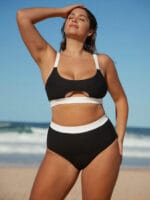 Contrast Trim Plus Size Bikini Bottom - Image 4