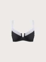 Black Contrast Trim Plus Size Bikini Top - Image 7