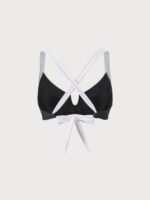 Black Contrast Trim Plus Size Bikini Top - Image 8