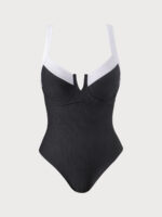 Contrast Trim Plus Size One-Piece Swimsuit - Image 6