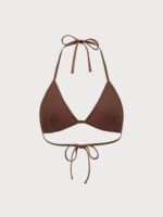 Brown Crochet Halter Triangle Bikini Top - Image 6