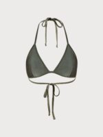 Army Green Crochet Halter Triangle Bikini Top - Image 7