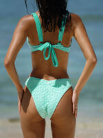 Cyan V-Cut Mesh Bikini Bottom - Image 3