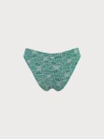 Green Floral Jacquard Bikini Bottom - Image 7