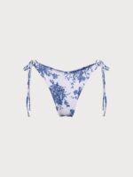 Blue Floral Tie High Cut Leg Bikini Bottom - Image 6