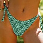 Geometric Textured Tie Bikini Bottom