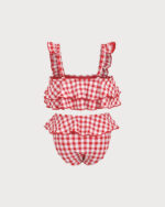 Girls' Red Gingham Tankini Set - Image 2