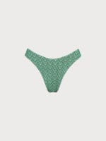 Green Geometric Textured Bikini Bottom - Image 5