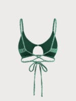 Green Geometric Textured Cut Out Bikini Top - Image 7