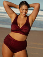 Jacquard Twist Front Plus Size Bikini Top - Image 3