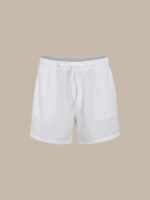 White 7" Men's Swim Trunks