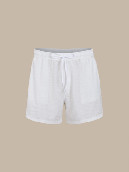 White 7" Men's Swim Trunks