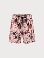 Brown Contrast Floral 7" Men's Swim Trunks
