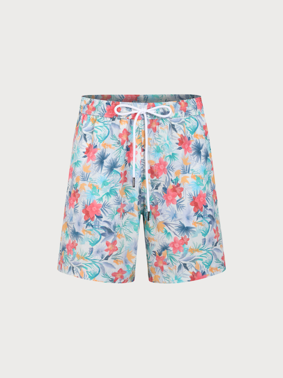 men_-s-woven-nail-spandex-swim-shorts-multi-sustainable-men_s_beach_shorts-c3skti Vibrant Floral 7" Men's Swim Trunks - Image 1