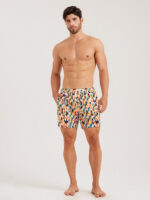 Hapnix® - Men's 5" Yellow Print Swim Trunks - Image 4