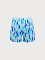 Blue Geometric Men's 5" Beach Swimming Trunks - Image 2