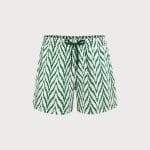 The Green Geometric Beach Men's 5" Swimming Trunks