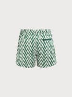 The Green Geometric Beach Men's 5" Swimming Trunks - Image 2