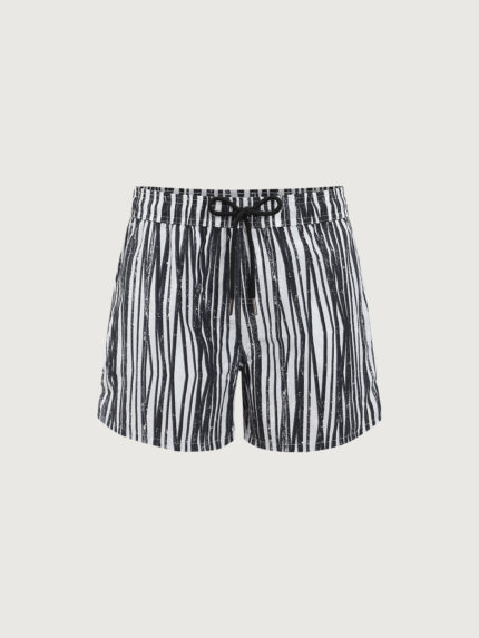 Hapnix® - The Zebra Stripe Men's 5" Swim Trunks