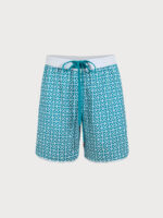 Blue Plaid Beach Men's 7" Swimming Trunks