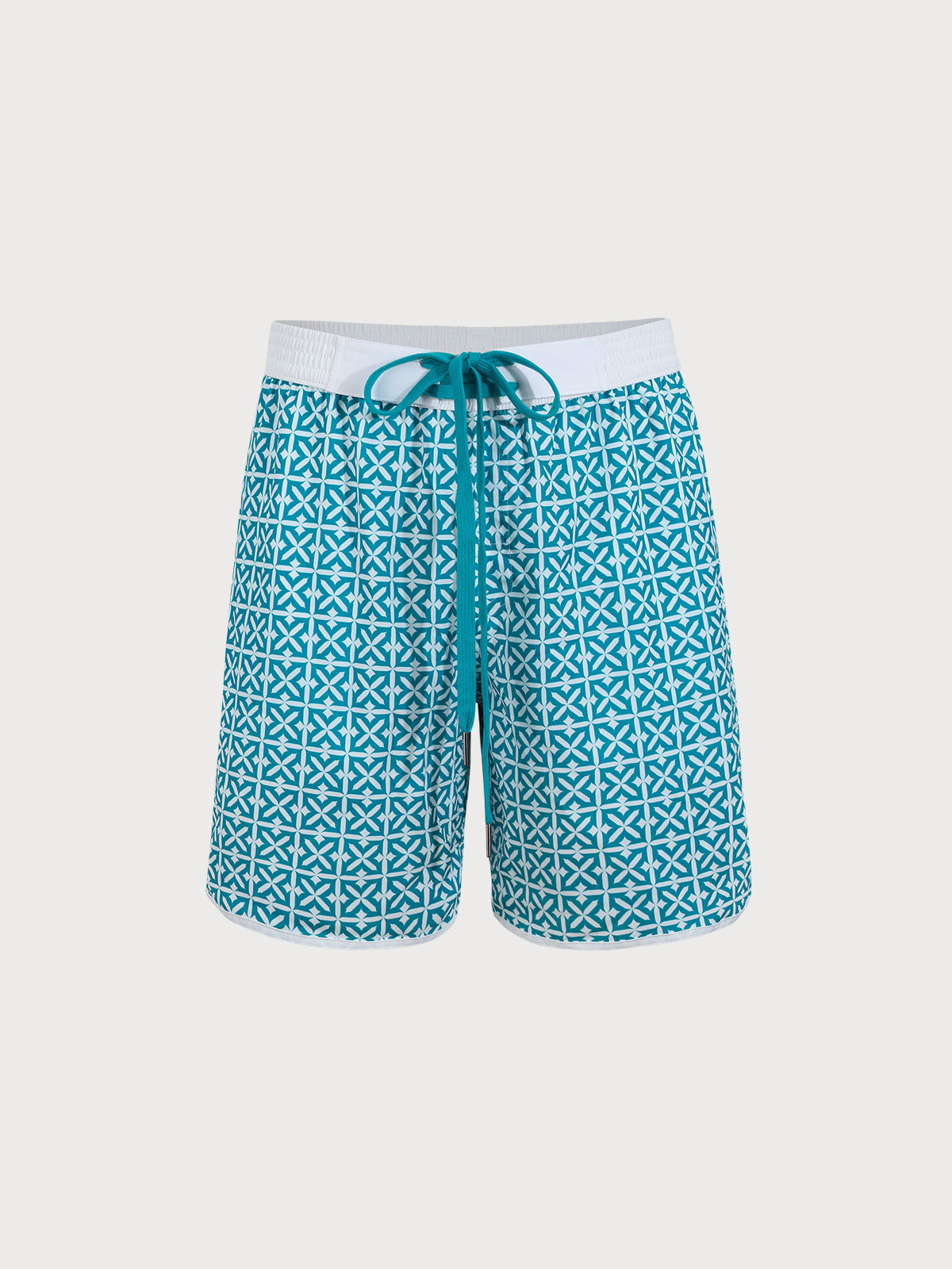 men_-s-woven-polyester-spandex-swim-shorts-blue-sustainable-men_s_shorts-jwpkst Blue Plaid Beach Men's 7" Swimming Trunks - Image 1