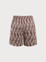 Brown Spiral 7" Crossover Swim Trunks - Image 2