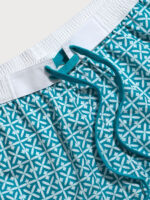Blue Plaid Beach Men's 7" Swimming Trunks - Image 4