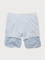 Blue Plaid Beach Men's 7" Swimming Trunks - Image 3