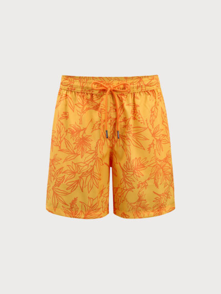The Yellow Floral Beach Men's 7" Swimming Trunks