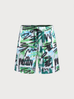 Hapnix® - Men's Green Printed 7" Swim Trunks - Image 7