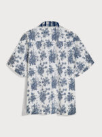 Men's Blue Floral Print Casual T-Shirt - Image 2