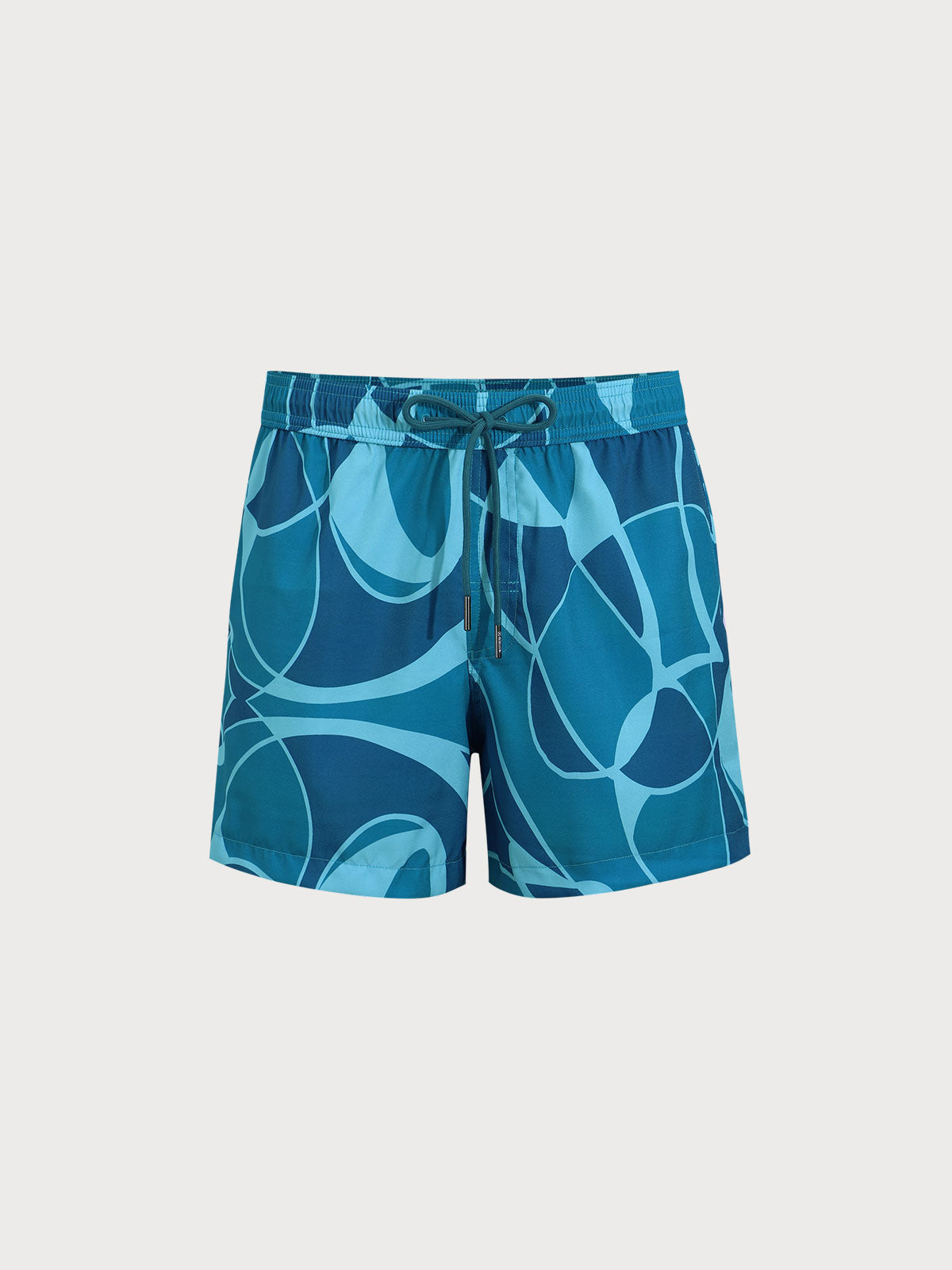 men_s-woven-polyester-spandex-swim-shorts-blue-sustainable-men_s_shorts-kcefuo The Blue Geometric Men's 5" Swimming Trunks - Image 1