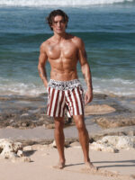 Hapnix® - The Coffee Stripe Men's 7" Swim Trunks - Image 2