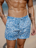 Hapnix® - The Blue Leopard Men's 5" Swim Trunks - Image 2