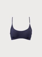 Navy Contrast Stitch Bikini Top - Image 10