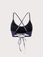 Navy Contrast Stitch Bikini Top - Image 11