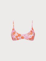 Orange Floral Backless Bikini Top - Image 5