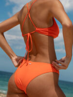 ECONYL® Orange Low Waisted Bikini Bottom - Image 2