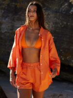 Orange Reversible Halter Triangle Bikini Top - Image 7