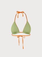 Orange Reversible Halter Triangle Bikini Top - Image 11