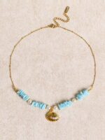 Light Blue Starry Ocean Pearl Shell Necklace - Image 2