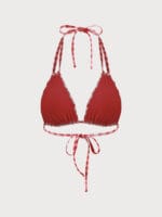 Red Gingham Double Strap Triangle Bikini Top - Image 7