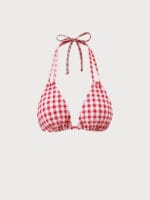 Red Gingham Double Strap Triangle Bikini Top - Image 6