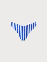 Navy Plush Texture Stripe Bikini Bottom - Image 6